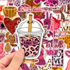 50PCS Leopard Print Pattern Graffiti Stickers Girls Pink Black Spotted Ins Aesthetics Waterproof Removable Flask Guitar Phone DIY Decals 2 Themes For Choose