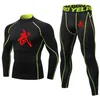 Men's Tracksuits Men Running Sets Wushu Compression Sports Suit Skinny Tights Jogging Gym Fitness Sportswear High Collar Quick Dry Training