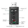 Crossovers Adaptateur de carte son audio USB externe Virtual 7.1 CH USB 2,0 micro-en-haut audio Microphone 3,5 mm Jack Converter