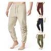 Mens Pants Summer Cotton Linen Casual Loose Fashion Drawstring Elastic Waist Man Jogger Yoga 230809