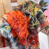 Foulards printemps et automne imprimé Immitataion foulard en soie femmes voyage crème solaire long châle cadeaux en gros