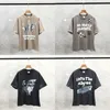 23fw Europe UK Universe Skull Bat Puff Print T shirt Streetwear Tee Vintage Summer Oversize Short Sleeve Skateboard Men Women Tshirt