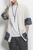 Herrjackor bomullslinne skjorta män 2023chinese streetwear kimono coat casual comfort cardigan plus size 5xl
