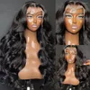 13x4 Front Hush Hair Body Wave Wave شفافة الدانتيل البرازيلي البرازيلي الإغلاق 4x4 الإغلاق للنساء السوداء