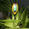 PH Meters Professional 4 in 1 LCD Temperature Sunlight Moisture PH Garden Soil Tester Analysis Acidity Alkali 40%Off 230809