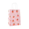 Emballage cadeau 6 pièces fraise sacs motif papier faveurs sac d'emballage pour enfants fête d'anniversaire bébé douche emballage fournitures