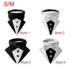 Dog Apparel Lovely Adjustable Tuxedo Bow Ties Pet Accessories Necktie Formal Tie Saliva Towel Collar