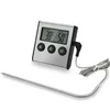 Temperaturinstrument Kök Digitalt matlagning Termometer Möt Temperatur för ugn BBQ Grill Timer Funktion med sondvärmemätare för matlagning 230809
