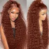 13x4 Reddisha Brown Deep Wave Frontal Wig 360 Full HD кружевные парики с передними человеческими волосами для женщин глубоко вьющиеся человеческие волосы парик