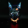 Maschera da lupo spaventoso animale a led Maschera per uomini Festival Festival Cosplay Halloween Costume Masquerade Feste Carnival HKD230810