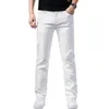 Erkek kot pantolon esneme sıska moda gündelik ince fit denim pantolon beyaz pantolon erkek marka kıyafetleri iş kot pantolonlar chinos 230810