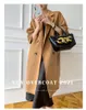 0C4158n1 Autumn and Winter Women's Wool and Blends Double Sided Cashmere Coat Medium Long Double Breasted Wool