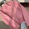 Women's Leather Pink Genuine Jacket For Women Spring Autumn 2023 Trend Metal Buttons Short Motorcycle Natural Sheepskin Jackets