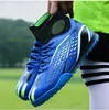 Детские голубо белые черные футбольные туфли TF AG High Top Football Boots Модные молодежные мальчики для девочек обучение обуви