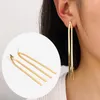 Stud Earrings 4pcs Snake Chain Tassel Earring Dangling Simple Long Minimalist (GB-2809)