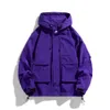 Kurtki męskie fioletowe bluzy męskie kurtka wiatrówka Hip Hop Silny kolor na zewnątrz sportowy z kapturem płaszcze odzieży 230809