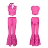 موضوع فيلم Mostume Movie Margot Robbie Ken Prince Princess Cosplay Costume Pink Dress Top Pants Kids Girls Full Women Halloween Carnival Party 230809