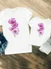 Dopasowanie rodziny kobiety Dziewczyny chłopcy rodzinne Dopasowanie strojów Dziecko Dziecko Summer Floral Nowa akwarela mama mama tshirt koszulka koszulka ubrania ubrania ubrania