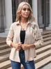 Kvinnors blusar White Corduroy skjortor Kvinnor Casual Long Sleeve Turn-Down Collar Female Elegant Slim Montering Office Ladies Tops Camisa