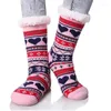 Women Socks FRALOSHA Thick Love Pattern Home Floor Winter Adults Warm Fur Slides Soft Slipper Fashion Christmas Gift
