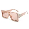Sunglasses 2023 Fashion Big Square Men Women Trend Goggle PC Lens Frame Metal Travel Decorate Gradients Sun Glasses UV400