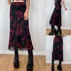 Spódnice Długa spódnica dla kobiet Eleganckie kwiatowe letnie spódnice na codzienne stroje codzienne randki streetwear Y2K Style kwiatowy 230809