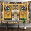 Tapissries European Vintage Mönster Tapestry Wall Hanging Boho Psychedelic Witchcraft Mandala Art Bakgrund Fabric Home Decor R230810