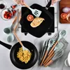 Cooking Utensils Silicone Kitchenware Set Nonstick Cookware Spatula Shovel Egg Beaters Wooden Handle Kitchen Tool 230809