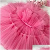 Girl'S Dresses 2023 Girls Born Baby Girl Dress1 Year 1St Birthday Party Baptism Pink Clothes 9 12 Months Toddler Fluffy Outfits Vestid Dhzv2