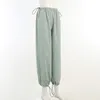 Womens Pants Capris DGLUKE Plain Parachute Y2K Streetwear Drawstring Waist Loose Sweatpants Casual Wide Leg Baggy Trousers 230809