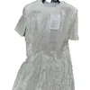 Podstawowe sukienki zwykłe projektant 2023 Wczesna jesień Nowy mały pachnący okrągła szyja elegancka moda ciężka biała cekinowa sukienka U15C