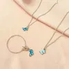 Necklace Earrings Set Fashion Cute Colorful Butterfly Jewelry Wholesale Clavicle Chain Bracelet For Women
