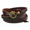 Bracelets de charme mdnen 3pcs / lot mode Bracelet en cuir Cowskin multicouche 101cm 0,6 cm