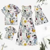 Trajes a juego para la familia Trajes a juego para la familia Vestidos sin mangas con estampado floral y camisas de manga corta Conjuntos de ropa Look familiar