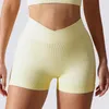 Shorts actifs Nylon sport femmes sans couture taille haute Yoga serré ventre ascenseur hanche Fitness course pantalon cyclisme en plein air