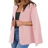 Women's Suits Collarless Split Sleeve Cloak Suit Coat Design Cardigan Jacket Stylish For Office Spring/autumn