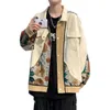 Broderad jacka män mode casual ficka jacka mens japanska streetwear lösa hiphop bombplan jackor mens outwear