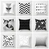 Noir blanc géométrique taies d'oreiller décoratives Polyester jeter housse de coussin rayé taie d'oreiller coussin décoratif271h