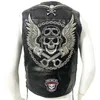 Coletes masculinos Moto Couro Colete Patch Masculino Motocicleta Jaqueta Sem Manga Motociclista Casual Streetwear Colete Locomotiva Club Punk Veste 230809