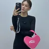 Shoulder Bags Korean Fashion Ins Style Emis Heart-Shaped Bag High Street Portable Handbags For Women Large Capacity Shopping