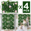 Faux Floral Greenery 4pc sztuczne panele ścienne z roślinami 24 "x16" tła dekoracja bluszczów liście na zewnątrz płot prywatności pokrywa 230810