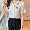 Women's T-Shirt 23ss Luxury Womens T-Shirts Short Sleeves Blouse Shirts Classic Woman Slim Tees Tops Short Shirt Ice Silk Tshirts Fashion Women's Casual Shirt S-2XL