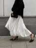 Kjolar solid hög midja puffy kjol lapptäcke kausal midi elegent kvinnor koreanska modekläder blixtlås sommar ropa de mujer