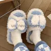 슬리퍼 귀여운 bowknot fluffy fur slippers 여자 따뜻한 열린 발가락 봉제 모피 집 슬리퍼 홈 2023 가을 겨울 실내 신발 J230810