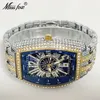 Armbandsur varumärke Miss Gold Blue Fashion Watch Mens Hip Hop Full Diamond Waterproof Luminous Digital Clocks Gift MA 230809