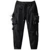 Męskie spodnie 11 Bybbs ciemny zima grube polar Hip Hop Ładunki Mężczyźni Funkcja Patchwork Pockets Joggers Spodery Streetwear 230809