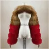 Women's Jackets BEIZIRU Women Real Raccoon Fur Fox Silver Fox Red Fox One Sleeve Two Sleeve Lenght 60CM fur coat Naked Fashion J230810