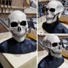 Outros suprimentos para festas de eventos Máscara de Halloween Movable Jaw Full Head Skull Mask Decoração de Halloween Horror Mask Scary Cosplay Decoração de Festa Capacete de Caveira 230809