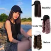 Шариковые шапки Y2K WIG HATS Женщины мода длинная повседневная сплошная кепка с 55 см вьющиеся шляпа для волос 40 см прямых козырьков