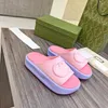 Fashion Designer Women's Sandals slides Slippers Interlocking G Platform sole rubber bottom Beach Slippers Rubber Slides Summer Vintage Macaron Sandals size 35-45